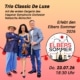 Trio Classic De Luxe: Veranstaltungsplakat zum Elbers Sommer 2026: Trio Classic De Luxe mit Natascha Akinschin, erster Geigerin des Hagener Symphonie Orchesters, am Donnerstag, 23. Juli 2026, um 18:30 Uhr. Abgebildet sind drei Musikerinnen und Musiker, unter anderem mit Geige und Flöte.