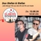 Duo Stefan & Stefan: Veranstaltungsplakat zum Elbers Sommer 2026: Duo Stefan & Stefan mit Hits aus den 80ern, 90ern und von heute am Donnerstag, 13. August 2026, um 18:30 Uhr. Zu sehen sind die beiden Musiker mit Mikrofonen.
