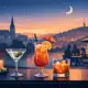 Cocktails in einer stilvollen Abendlocation in Hagen bei Sonnenuntergang – gemütliche Bar-Atmosphäre für Drinks, Dinner und gesellige Abende mit Blick auf die Stadt.